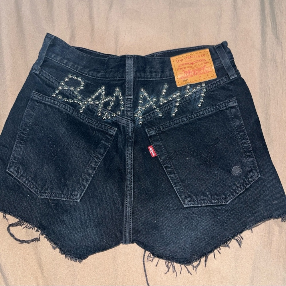 Levi's Black Studded Jean Shorts